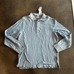 NWT Todd Snyder blue long sleeve rugby shirt Size L